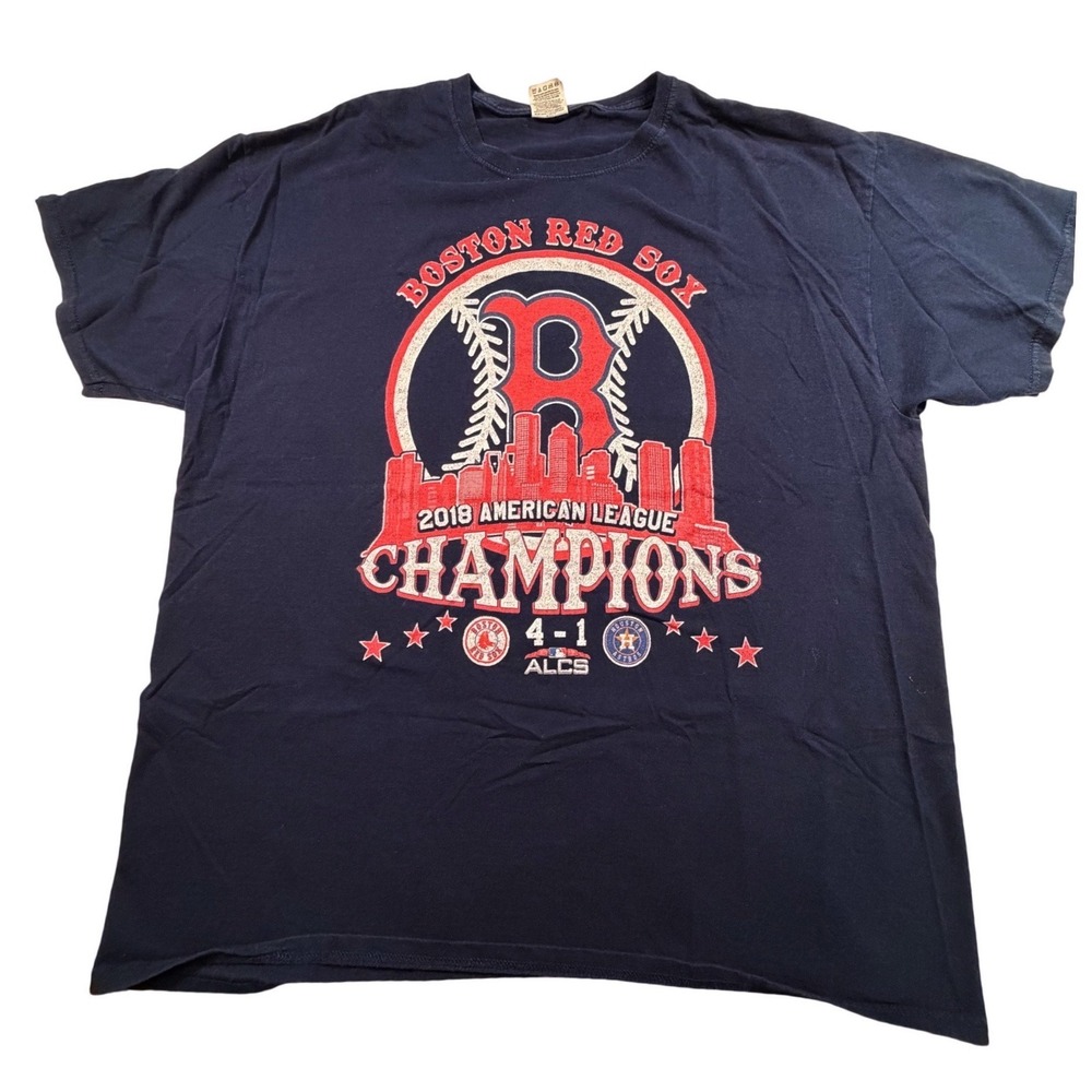 Fruit of the Loom Boston Red Sox T-Shirt XL Navy 2018 ALCS Champions Graphic MLB